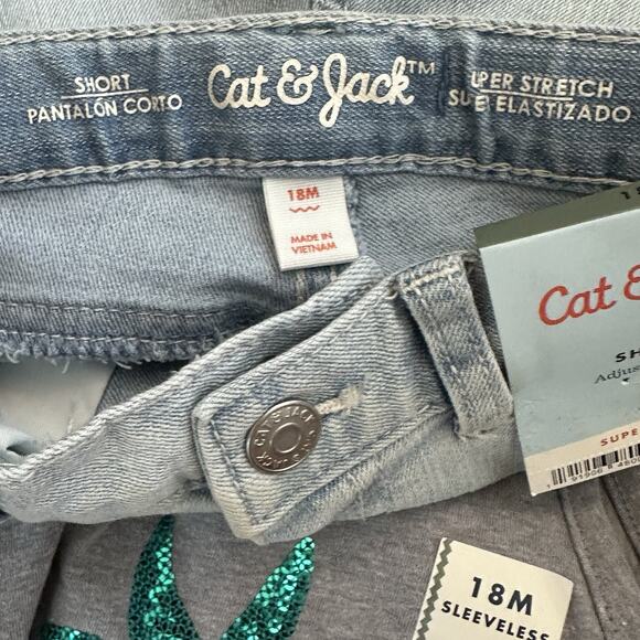 Cat & Jack Girls 18M Summer 3pc Set, Tank Top,‎ Eyelet Lace Short, Scooter Skit - Picture 4 of 14